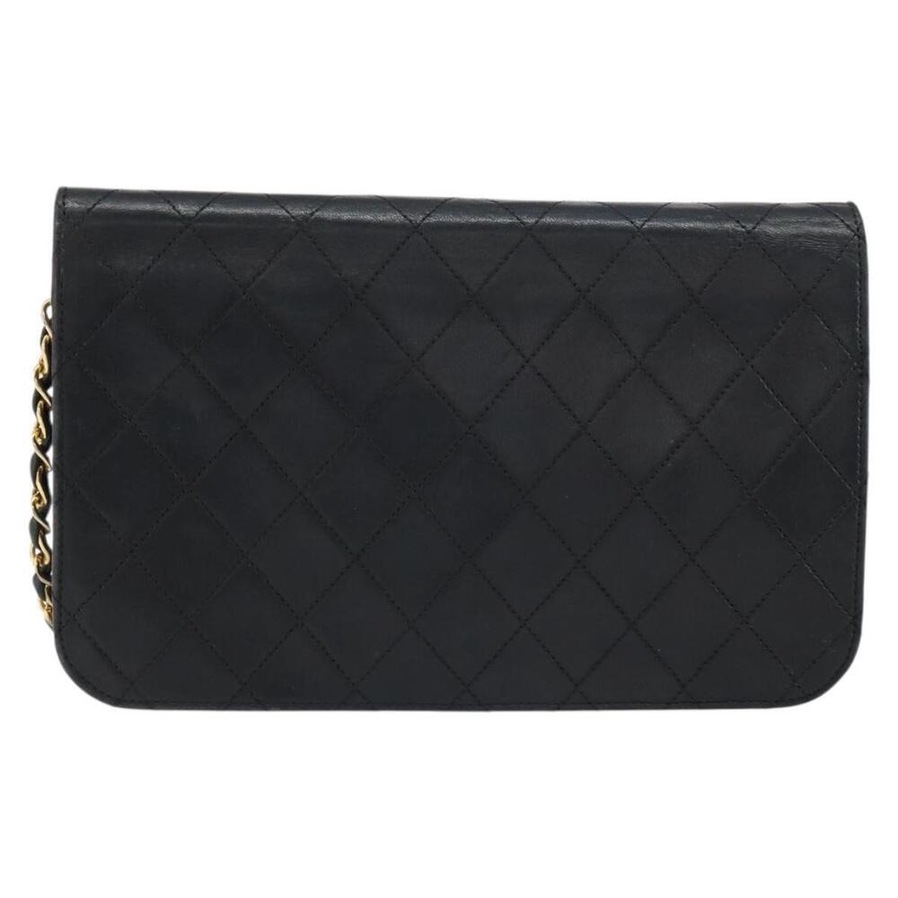 CHANEL Matelasse Chain Shoulder Bag Lamb Skin Black Gold CC Auth bs31513 - Picture 2 of 16